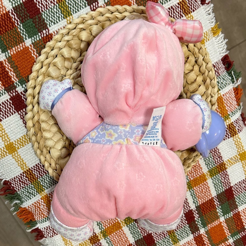 Vintage Y2K Fisher-Price First Baby Doll with Rattle Soft Plush & Vinyl Face - Picture 11 of 16